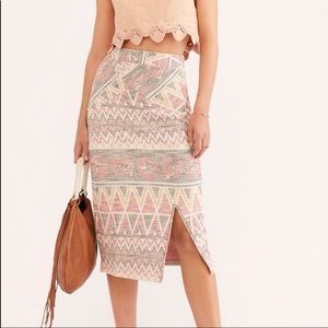 SALE New Free People Mendocino Aztec MIDI skirt S or M